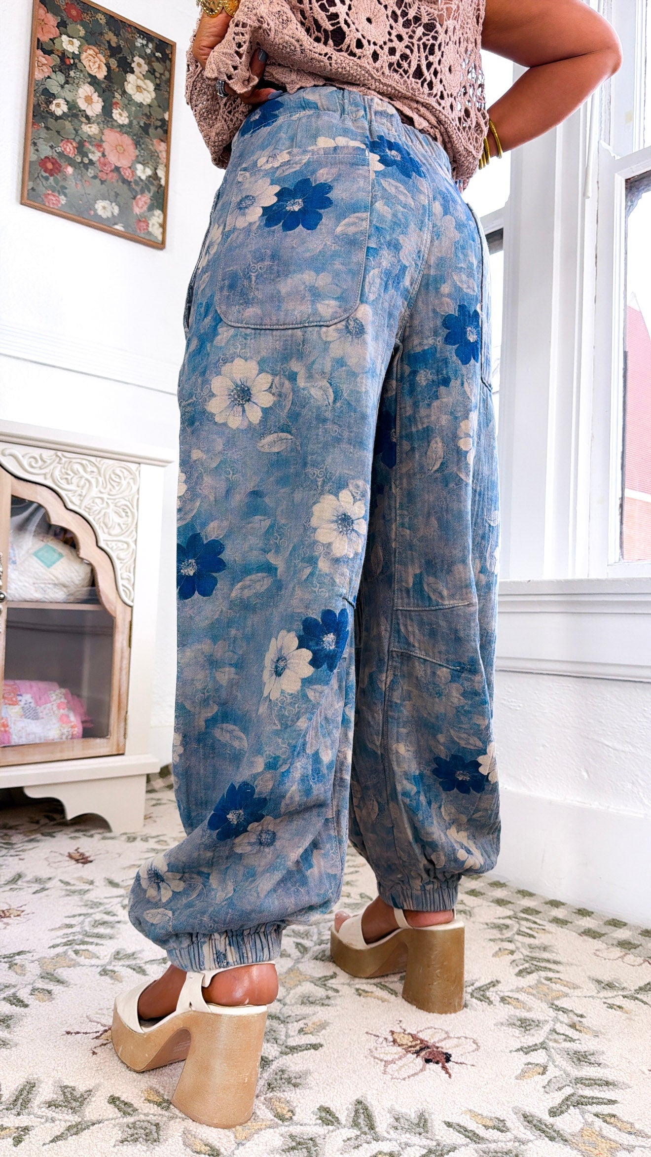 Pearl & Sky Jogger Pants, Navy Multi