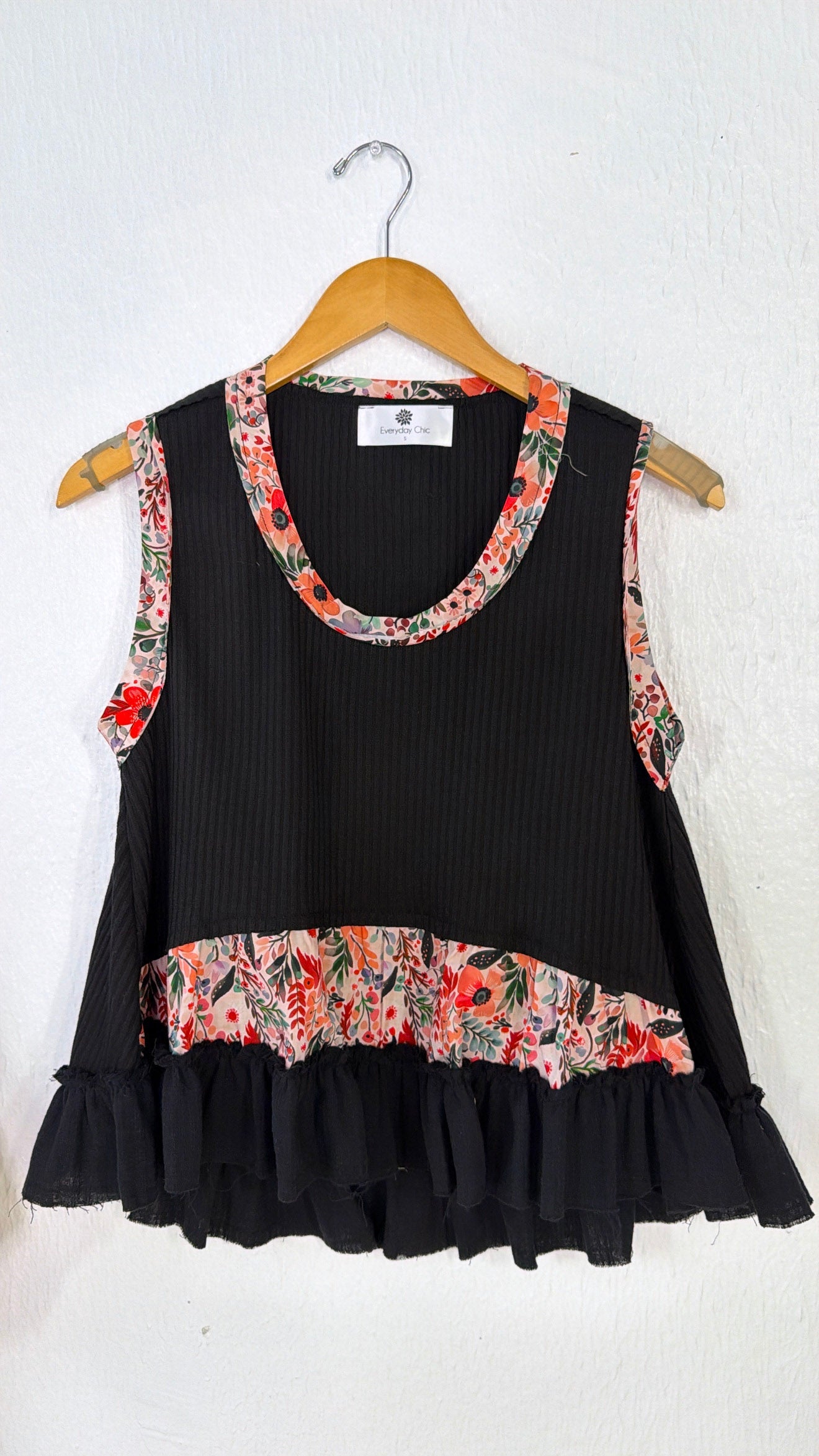 Melanie Printed Tank, Black