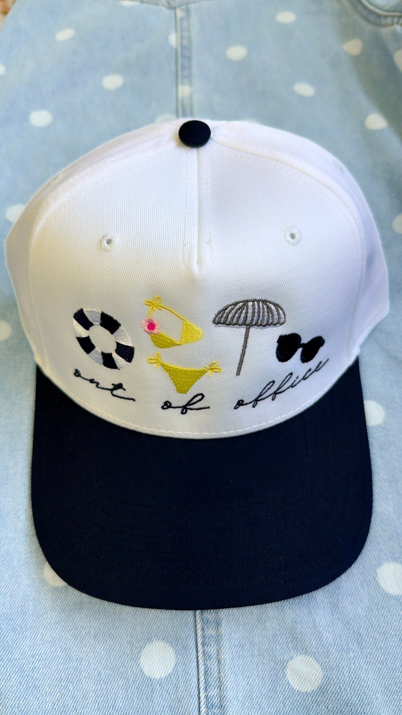 Out Of Office Trucker Hat, Navy/White