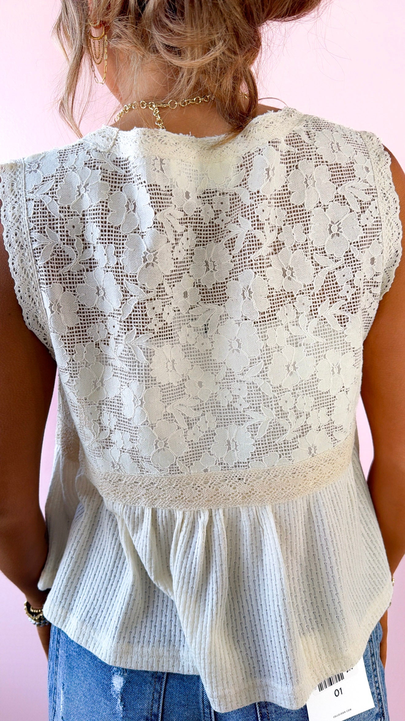 Breeze Bloom Tank Top, Cream