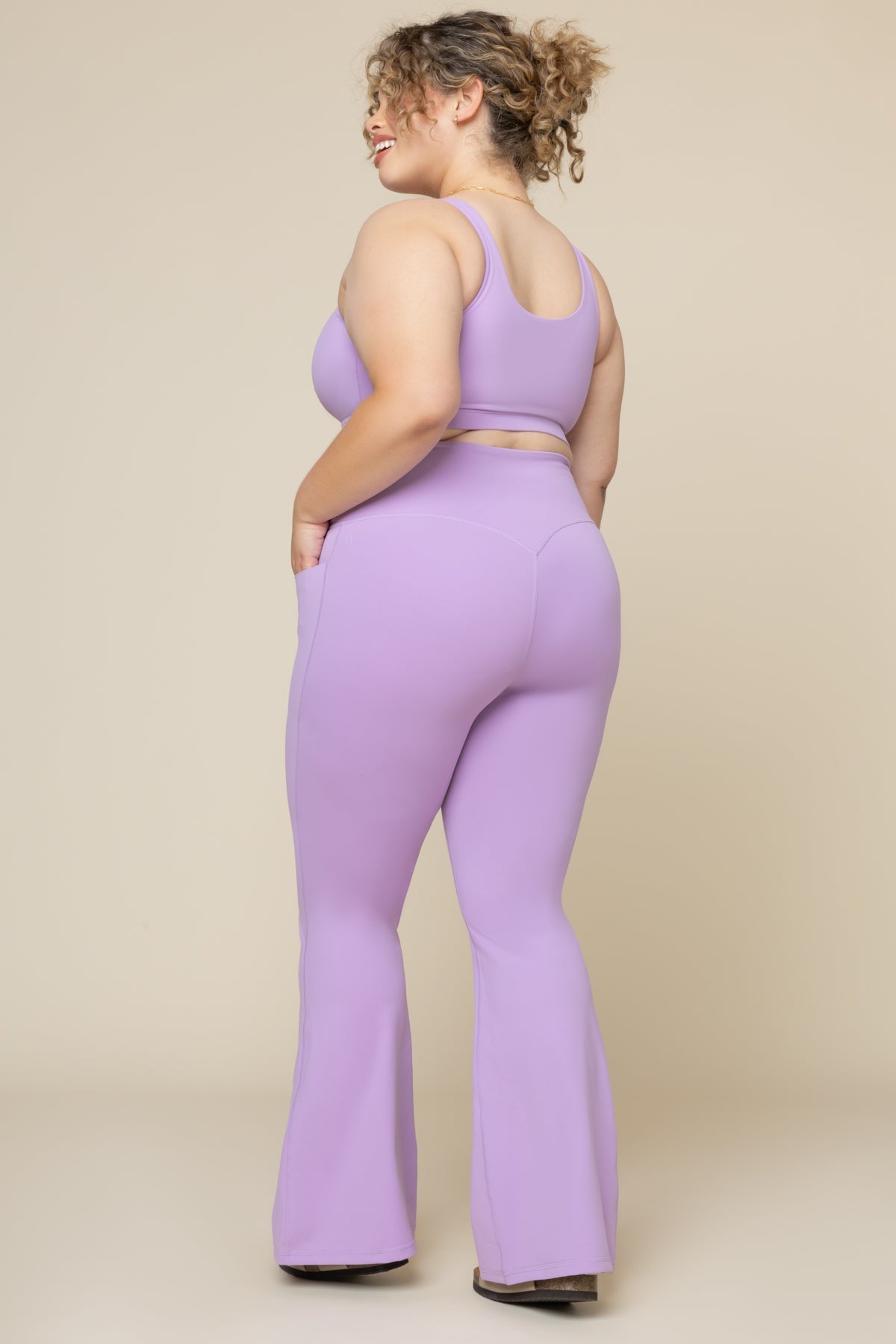Crisscross Hourglass® Flared Legging with Pockets - Mystic Purple