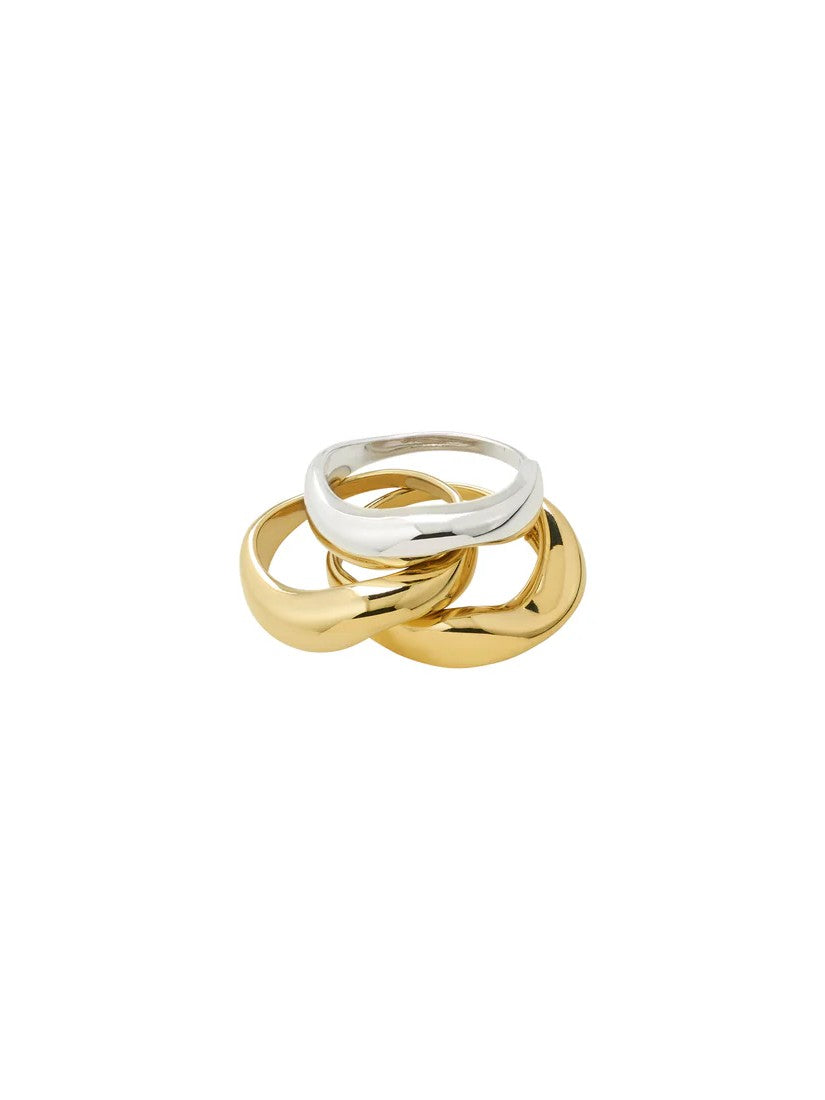 PILGRIM Nova 3-In-1 Mixed Metal Ring Set