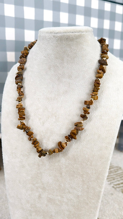Pebble Road Necklace, Brown Multi