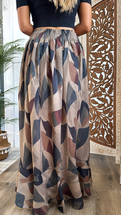 Harvest Fade Maxi Skirt, Olive