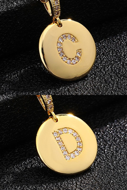 Initial Pendant Necklace, Gold