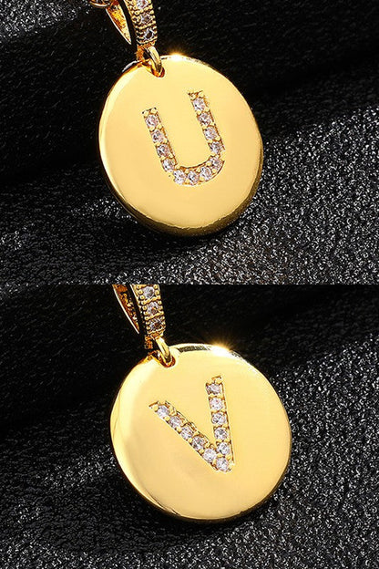 Initial Pendant Necklace, Gold