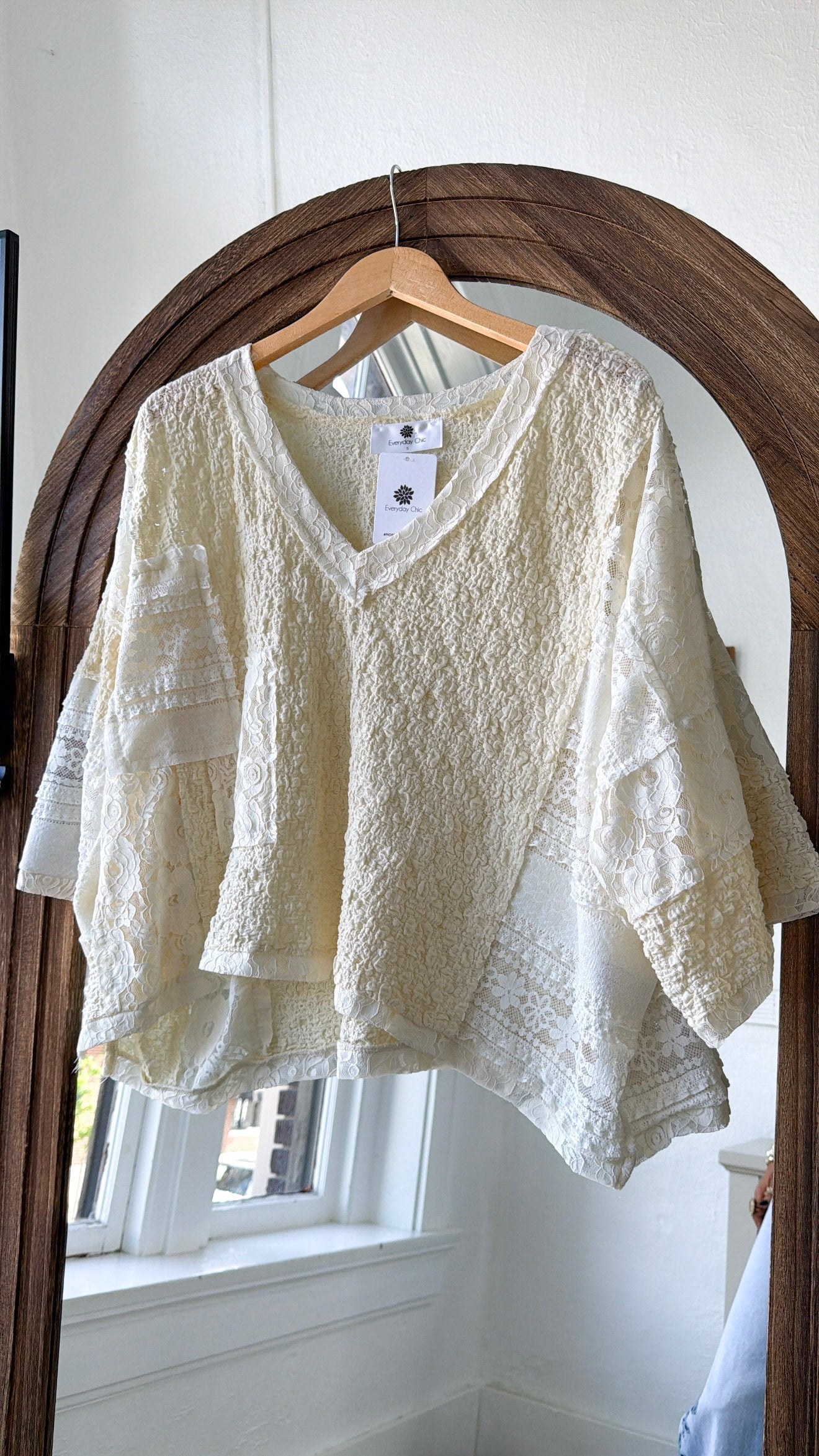 Celeste Textured Top, Cream
