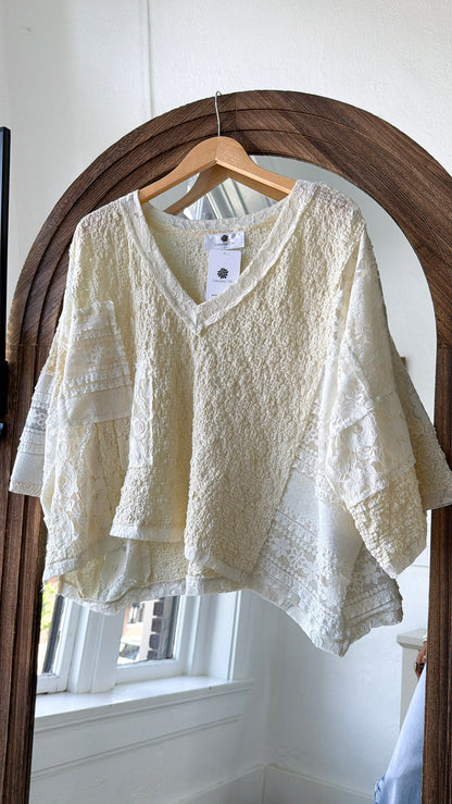 Celeste Textured Top, Cream