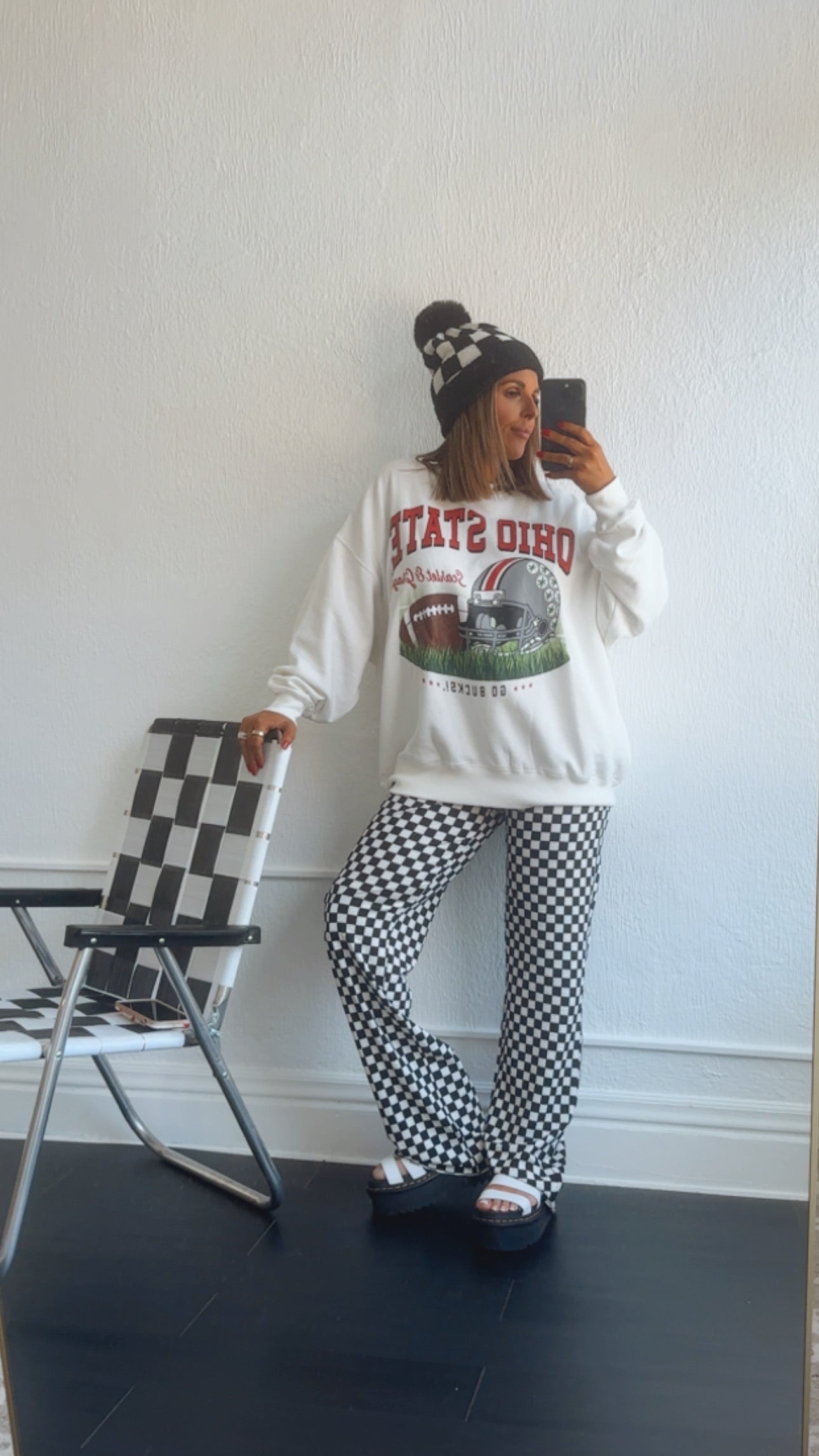 ECB Exclusive : Kickin' It Checkered Pant, White/Black