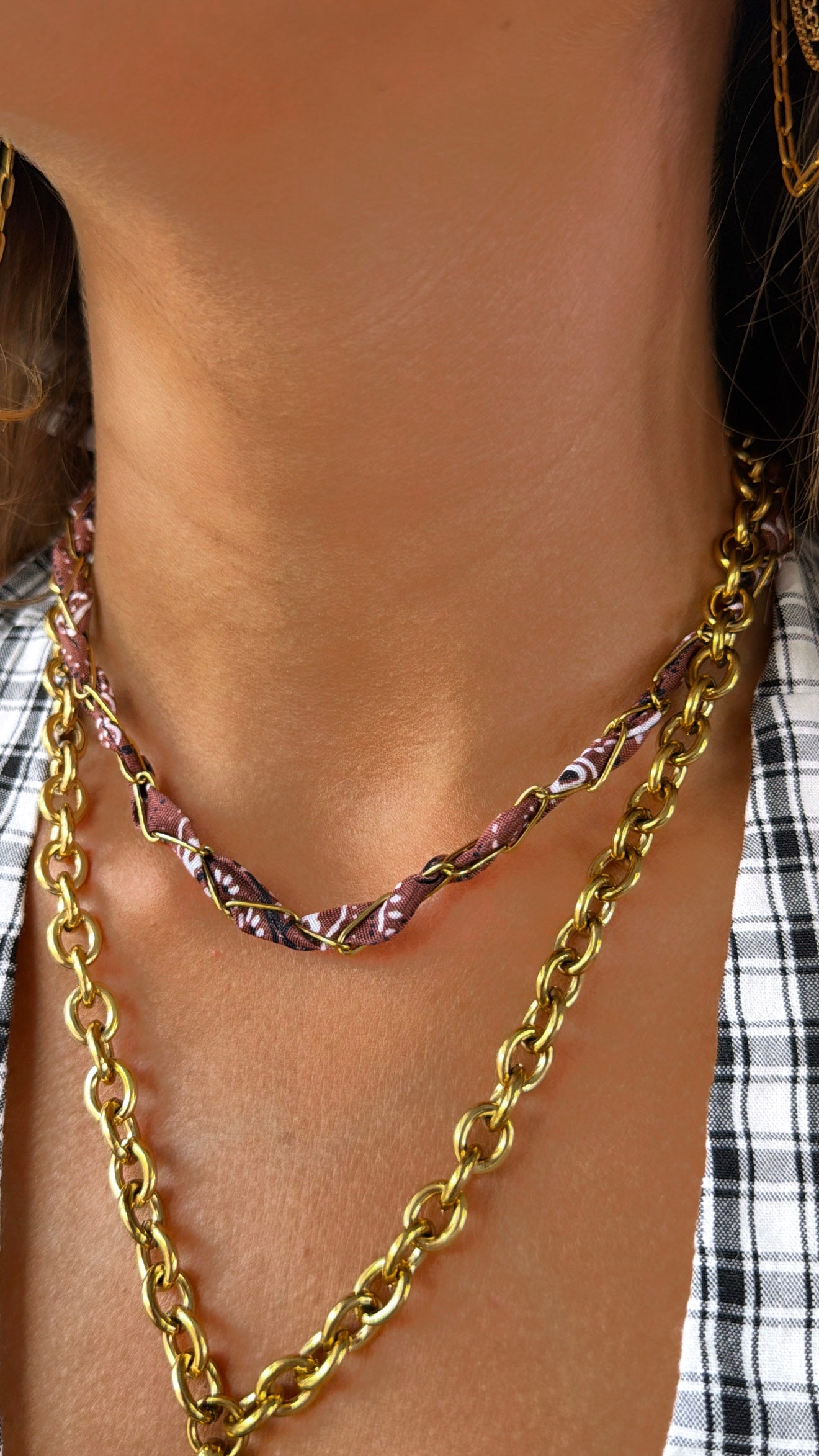 Bandana Twist Necklace, Brown