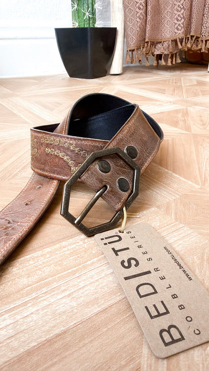 Mohawk Leather Belt, Tan Rustic