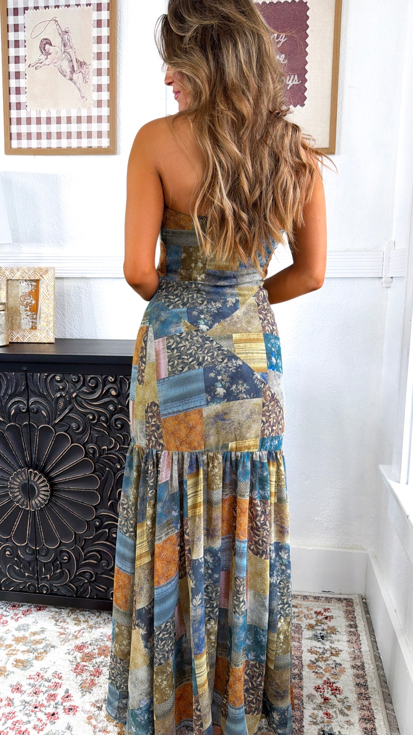 Golden Willow Maxi Dress, Midnight