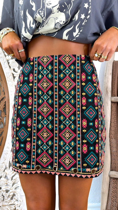 Give Me Your Attention Mini Skirt, Black