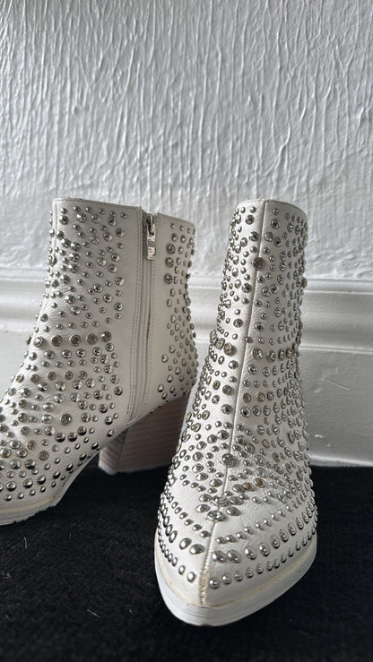 Hazel Studded Bootie, White