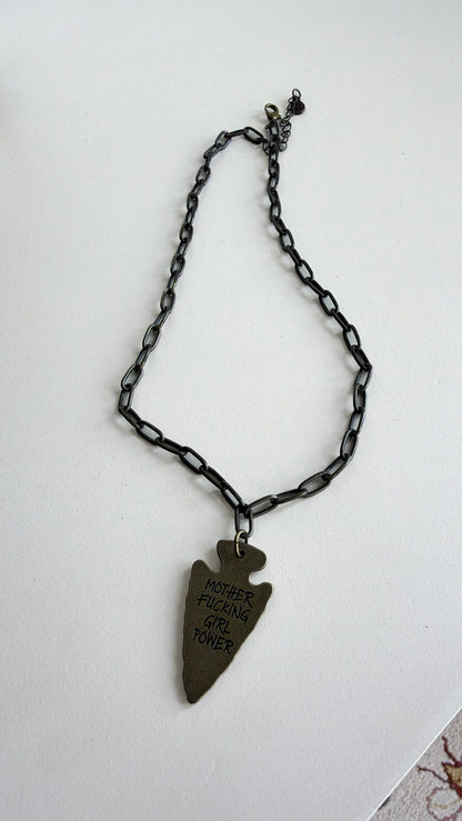 Girl Power Necklace, Bronze