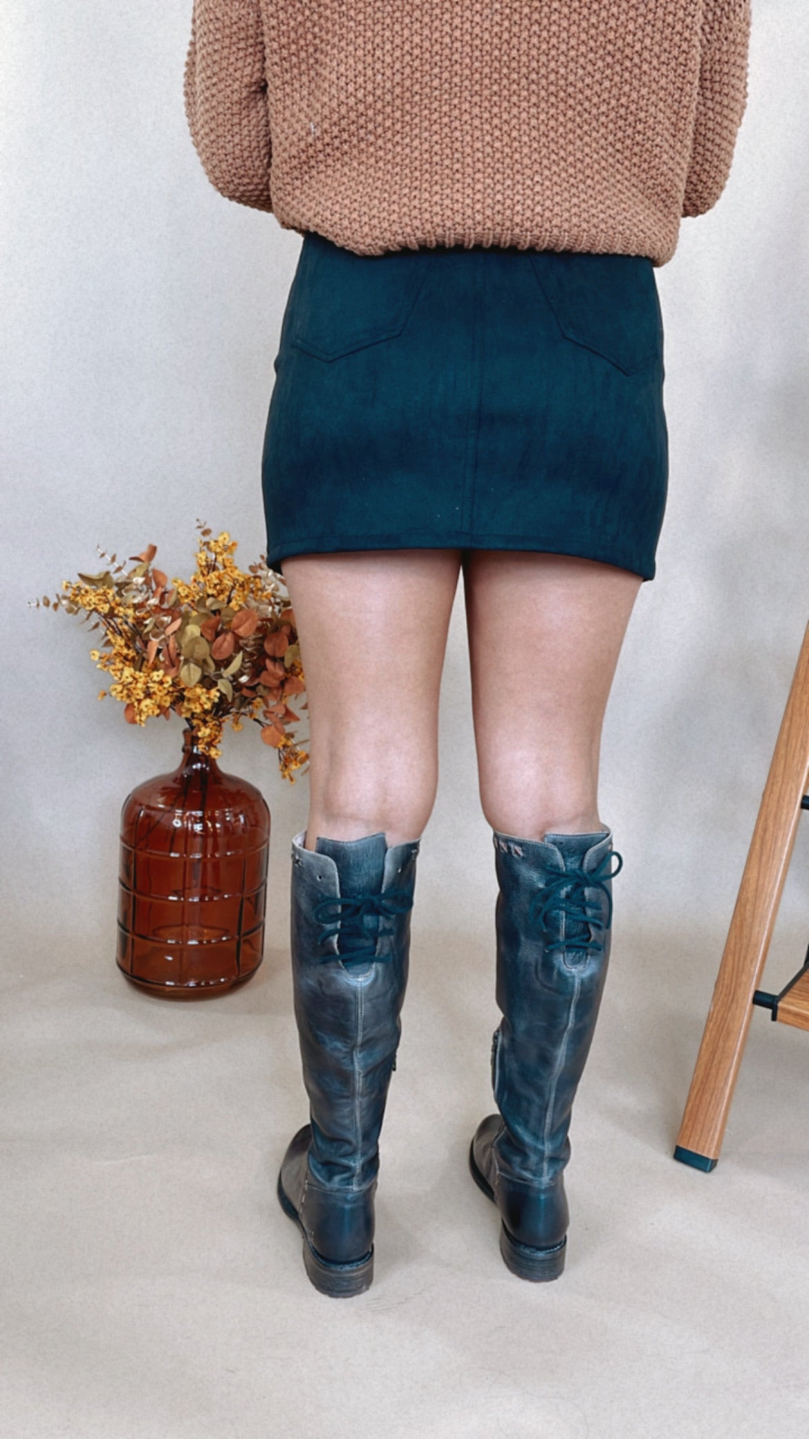 Isn't She Lovely Suede Mini Skirt, Black