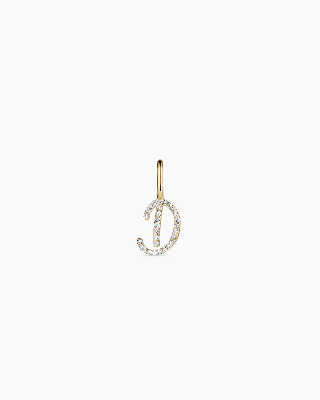14K Diamond Script Alphabet Charm