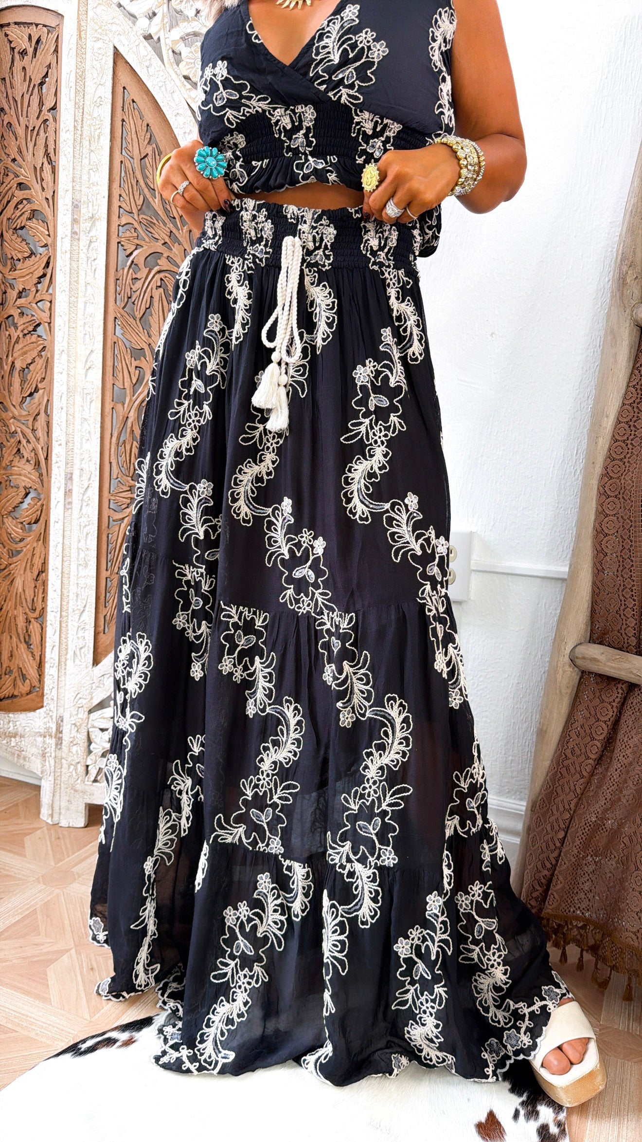 Last Glance Two Piece Set, Black