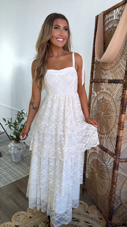 Penelope Floral Maxi Dress, Ivory Cream