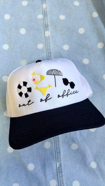 Out Of Office Trucker Hat, Navy/White