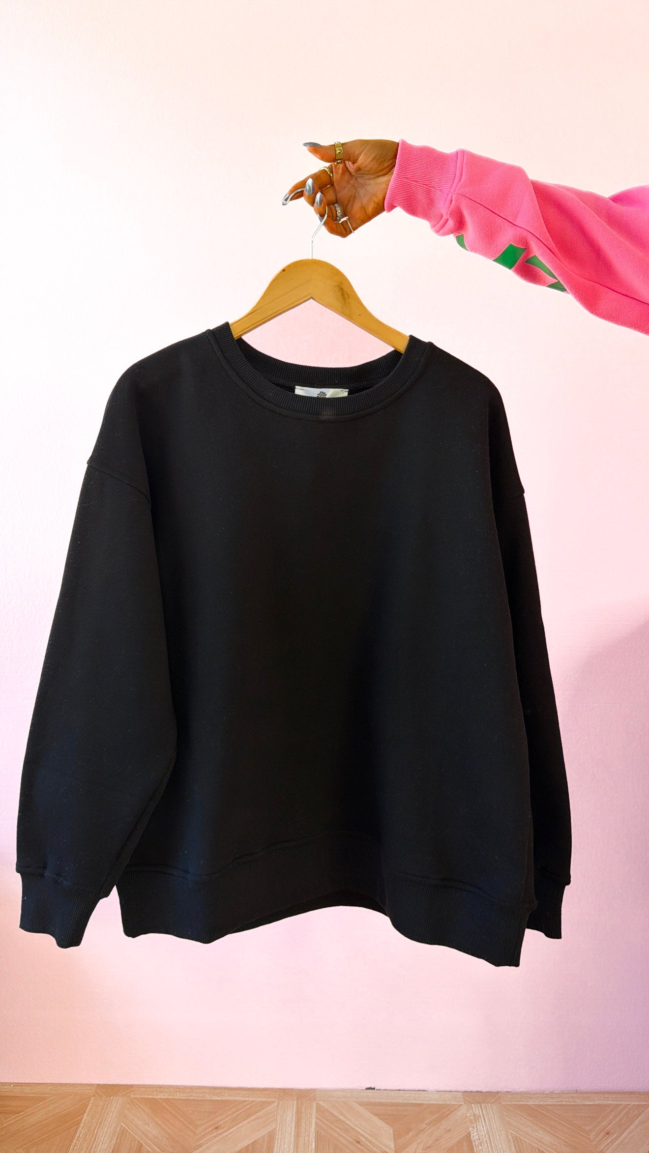 Love Yourself Oversized Crewneck, Black