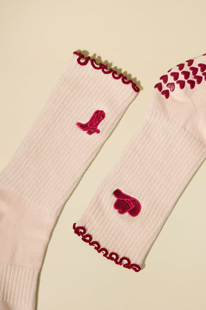 Yee Haw Studio Grip Socks - Tutu Pink