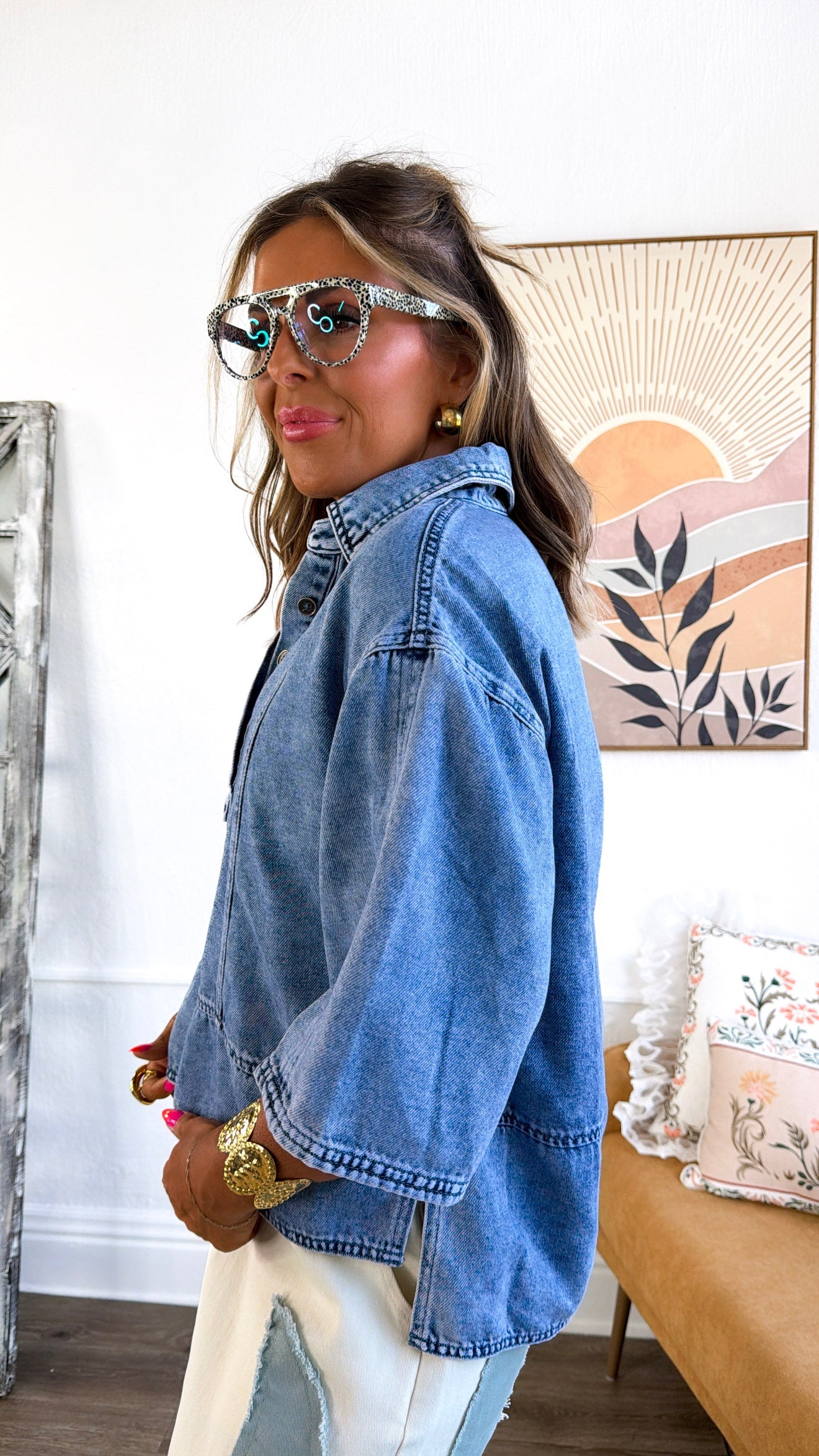 Bluebird Denim Top, Blue Denim