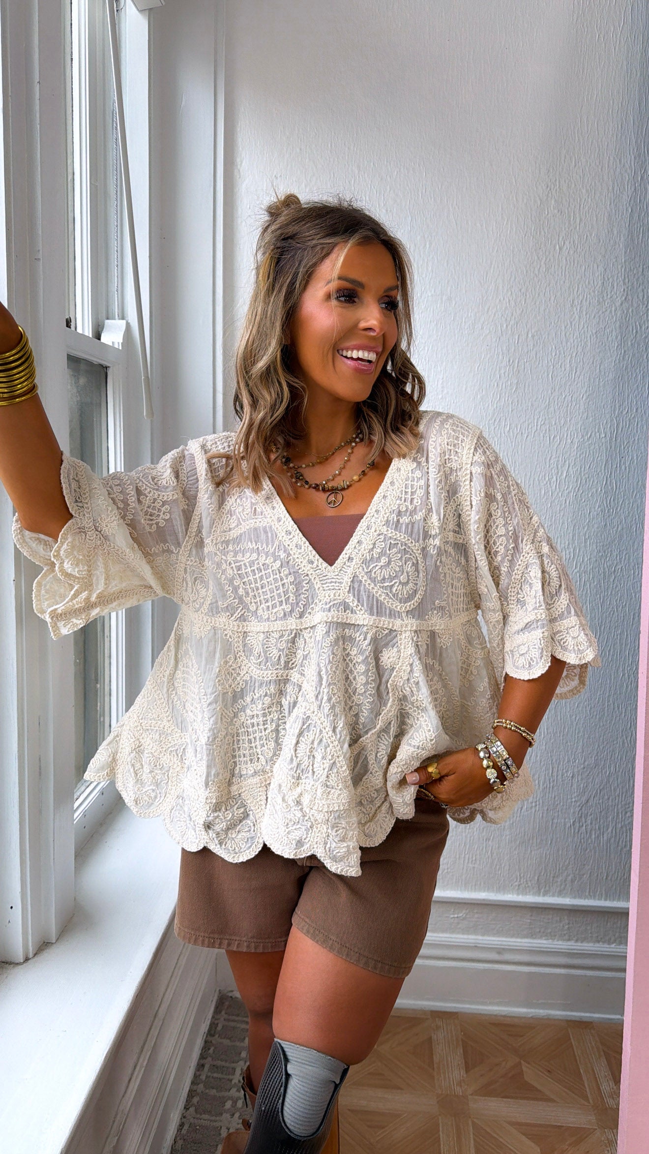 Easy Breeze Texture Blouse, Natural