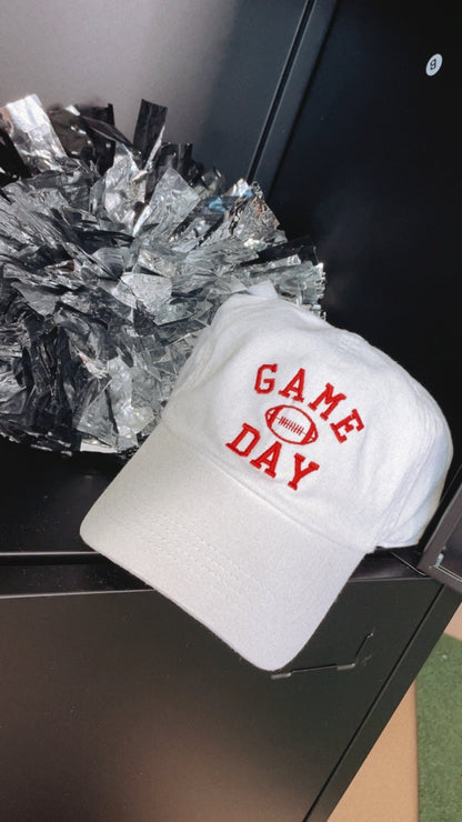 Game Day Ball Cap, White/Red