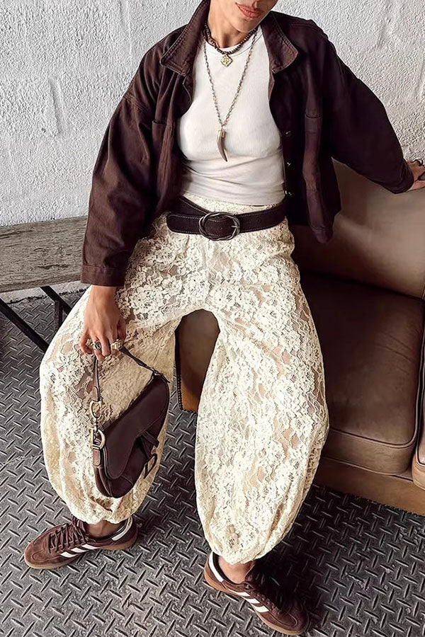 Ibiza Breeze Floral Lace Lantern Pants