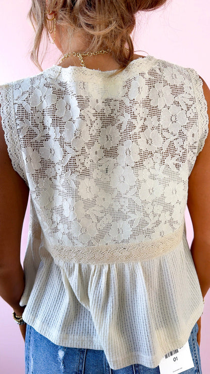 Breeze Bloom Tank Top, Cream