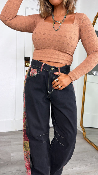 Paisley Grove Barrel Pant, Black