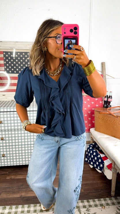 Elenor Blouse, Navy