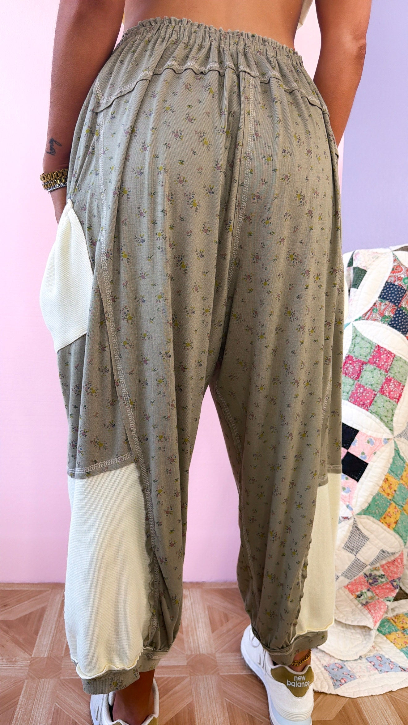 Oliver Oversized Joggers, Sage Multi