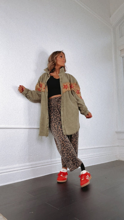 All The Stars Washed Button Down Top, Olive