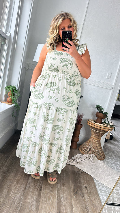 Eucalyptus Dream Tiered Dress, Sage
