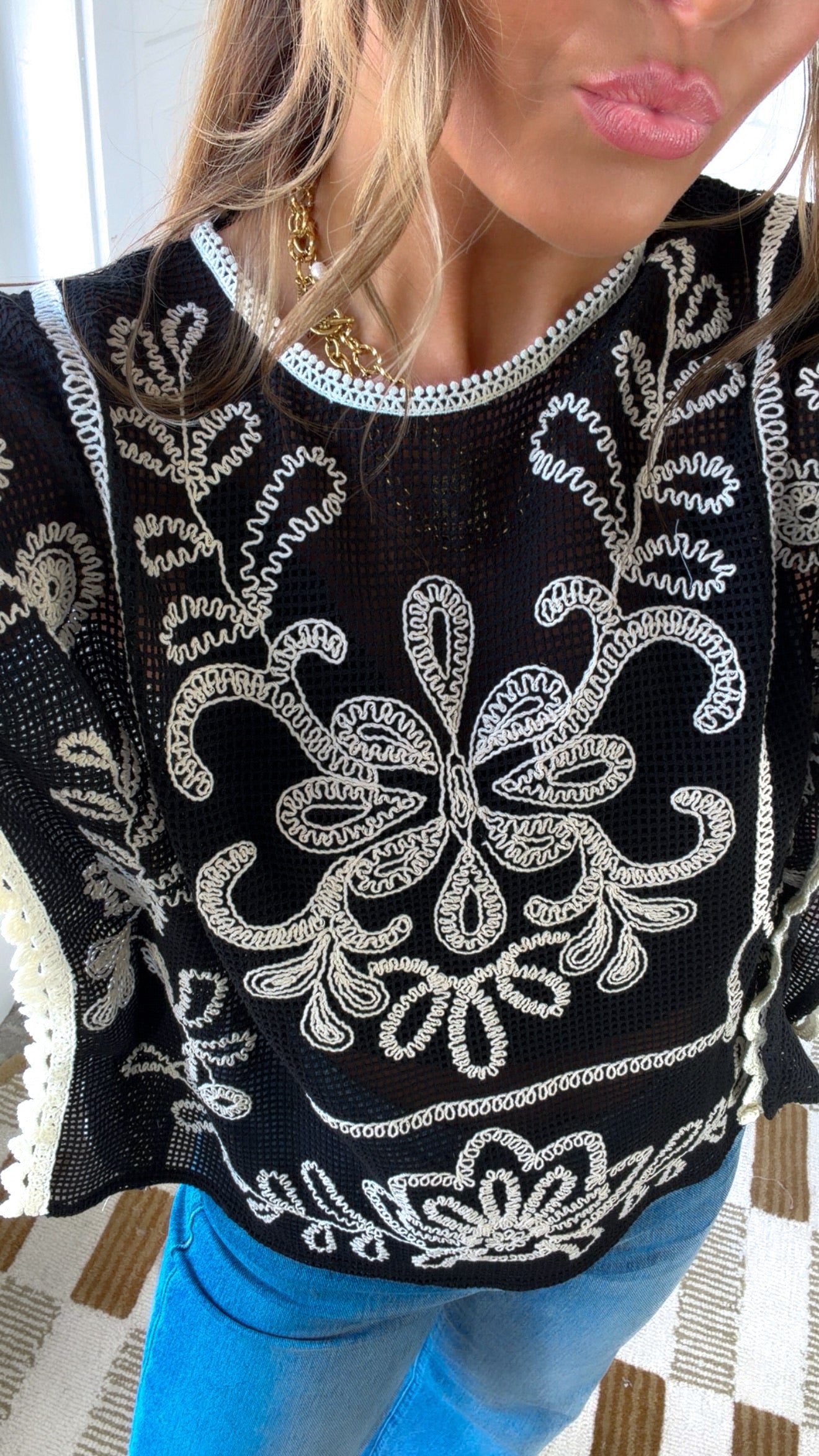 BY TOGETHER: Sea Breeze Top, Black Natural