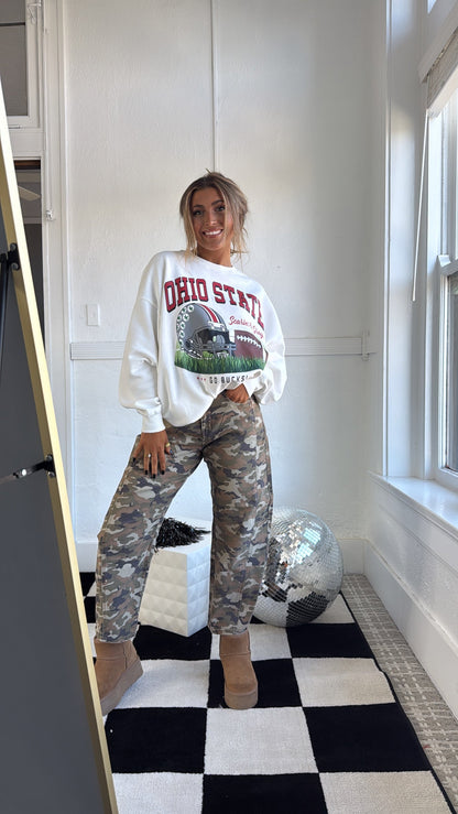Gone Rouge Camo Washed Barrel Jeans