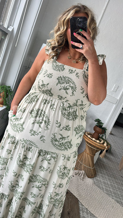 Eucalyptus Dream Tiered Dress, Sage