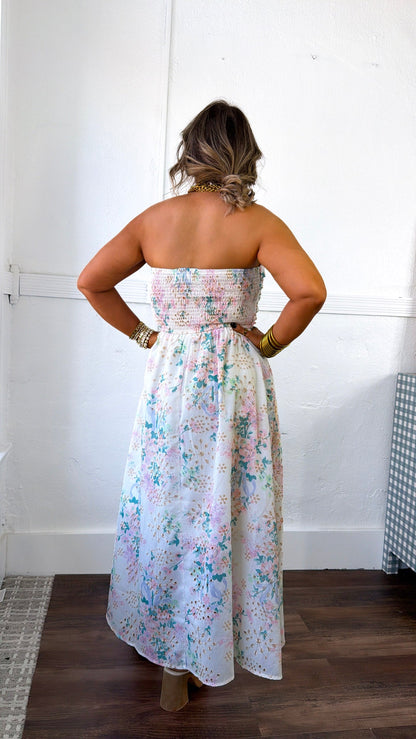 Blooming Springs Tube Top Midi Dress, Multi