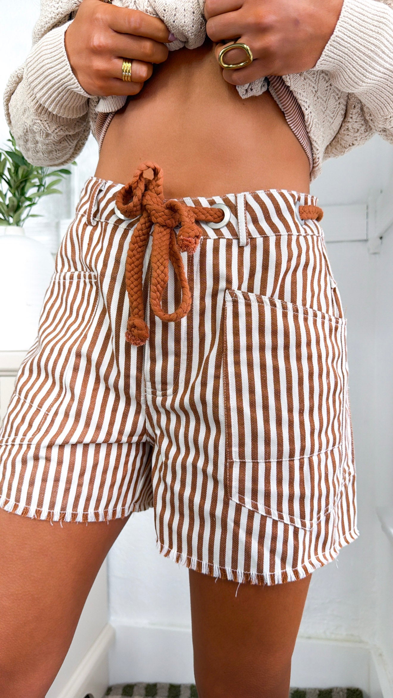 Bay Street Rope Tie Shorts, Caramel