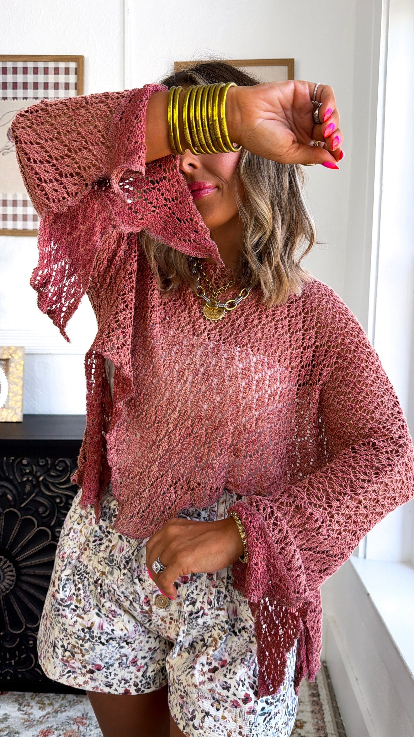 Free Spirit Crochet Top, Brick