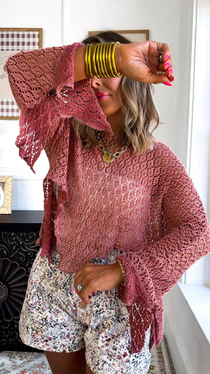 Free Spirit Crochet Top, Brick