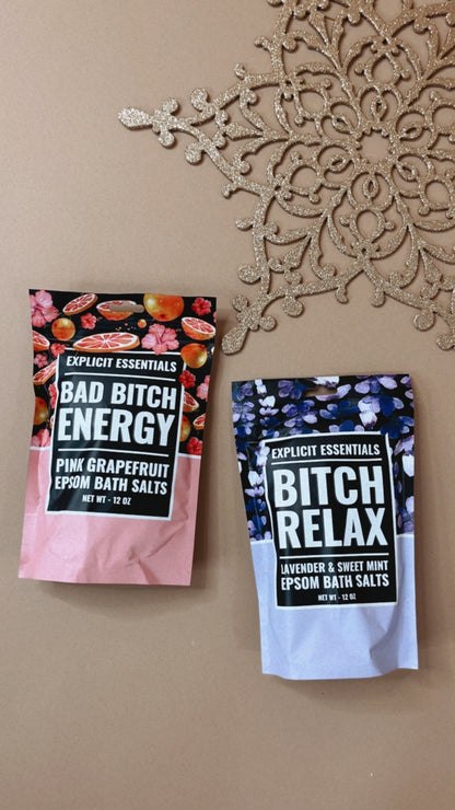 Bad Bitch Energy Bath Salts 12oz Bag Pink Grapefruit