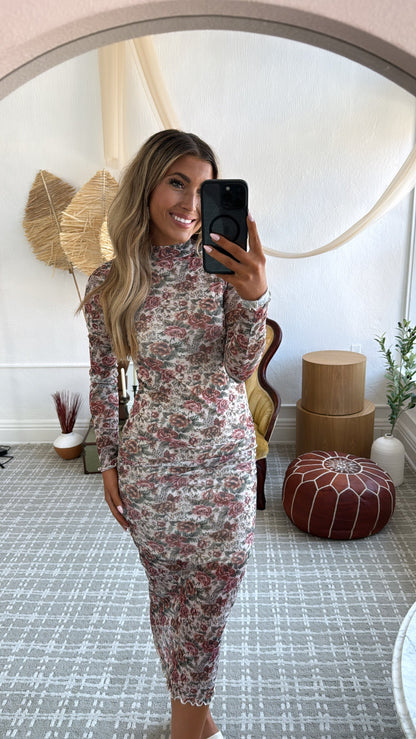 Garden Of Dusk Mesh Dress, Cream