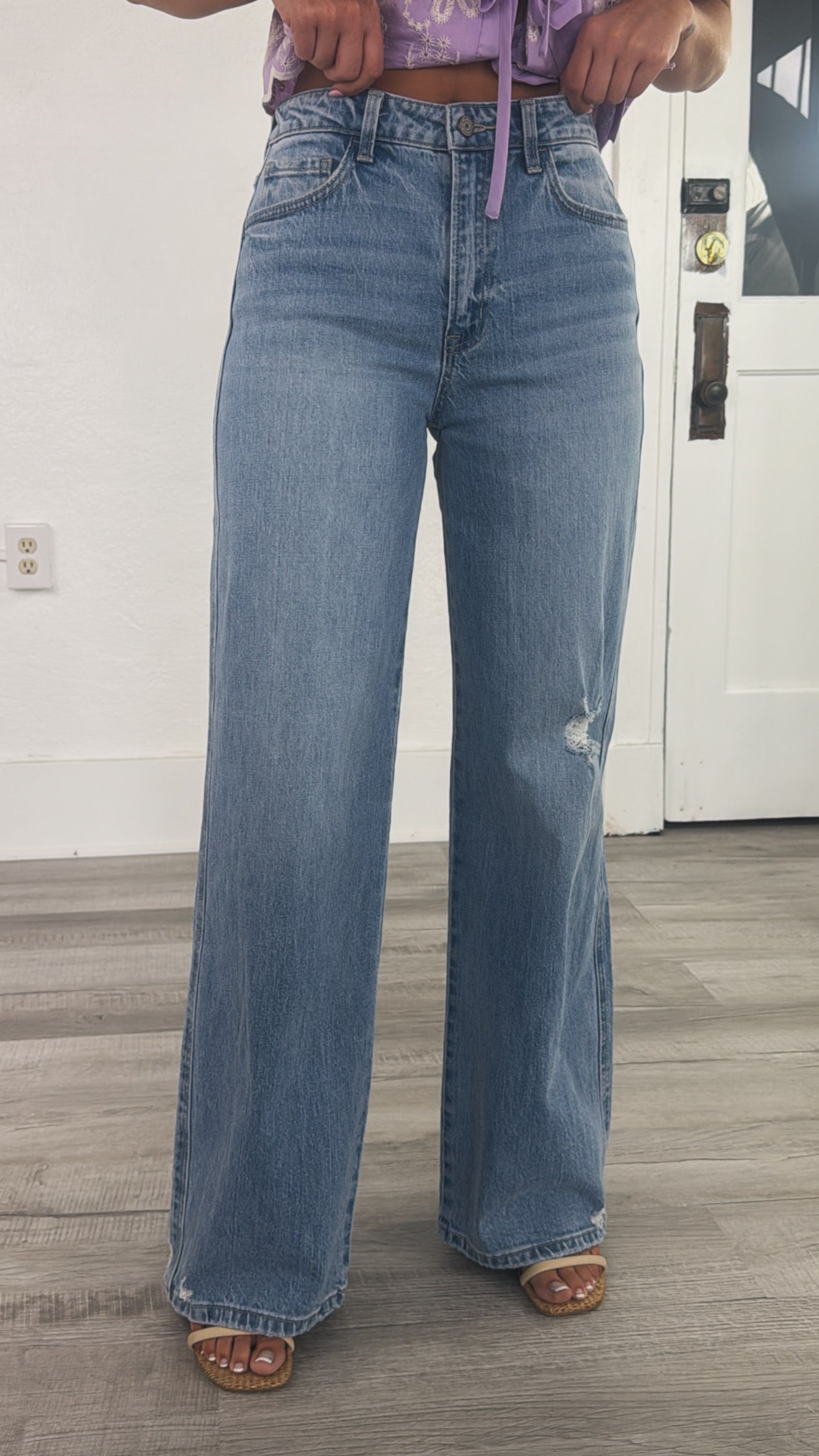 Knix High Rise Wide Leg Jean, VERVET