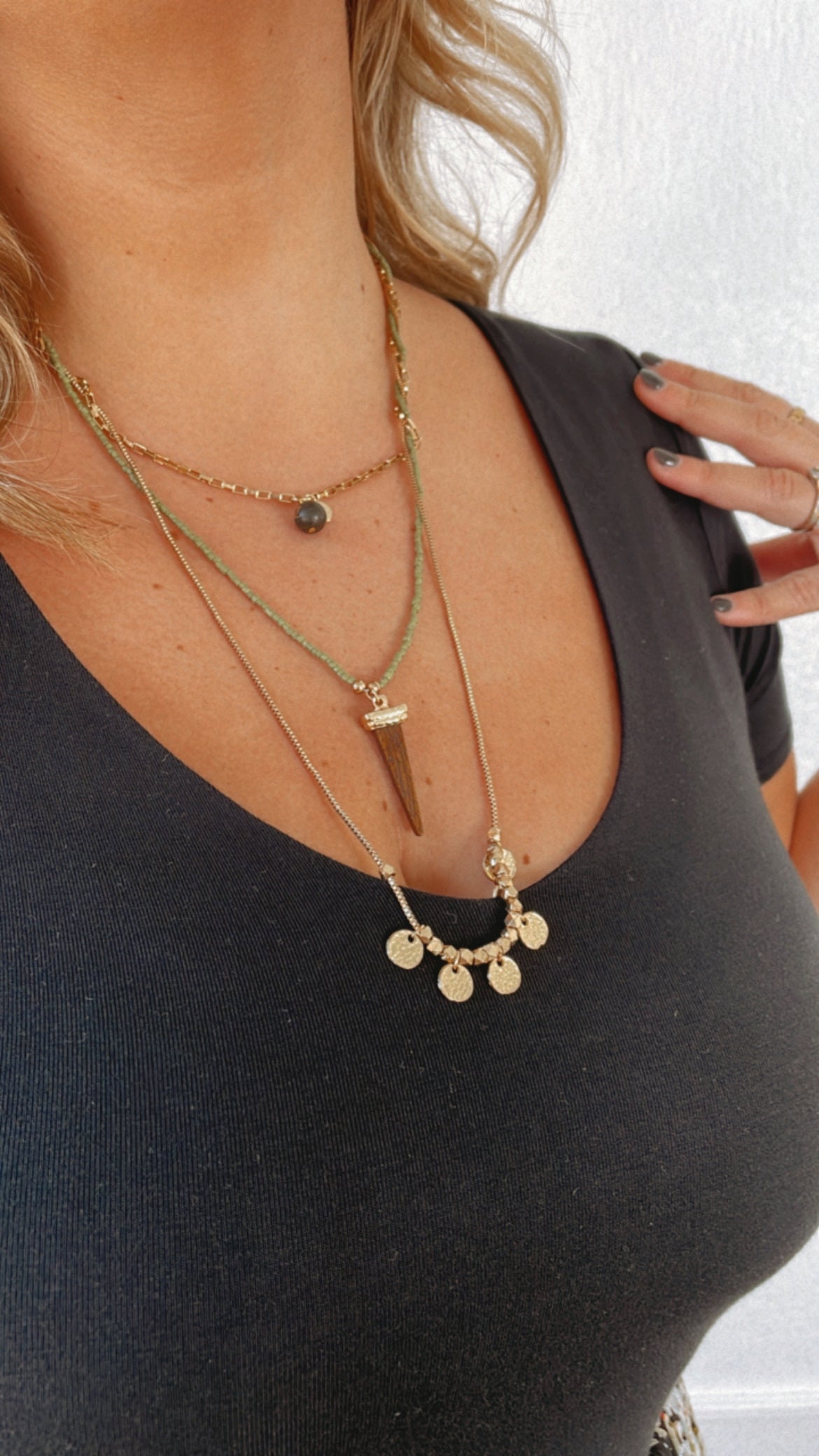 Lainey Layered Pendant Boho Necklace