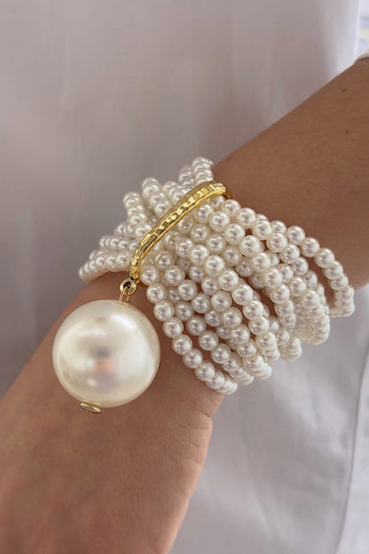 Multi-strand Faux Crystal Bead Bracelet