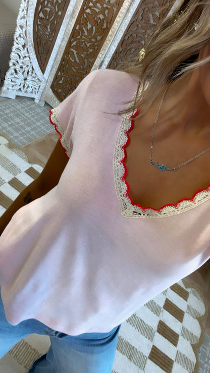 Fresh Market Basic Tee, Soft Pink