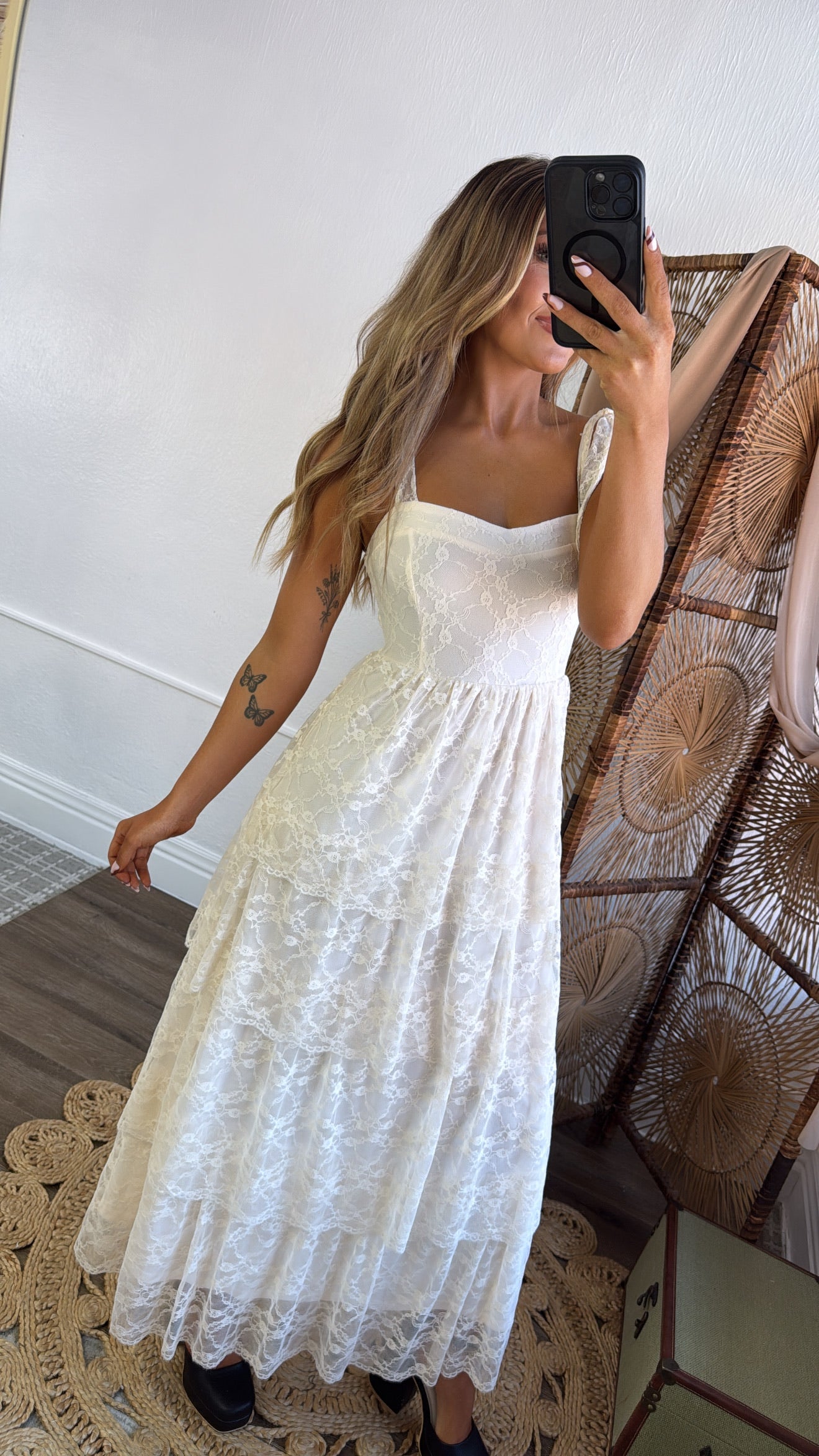 Penelope Floral Maxi Dress, Ivory Cream